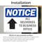 Signmission All Deliveries To Business Office Sign With Symbol, 10 in W x Rectangle, Vinyl Decal OS-2PACK-NS-D-710-L-10093 - alternate 3